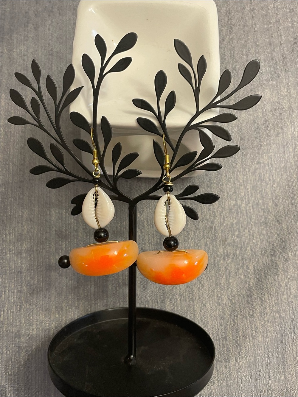 Handcrafted Dangle Orange Earrings